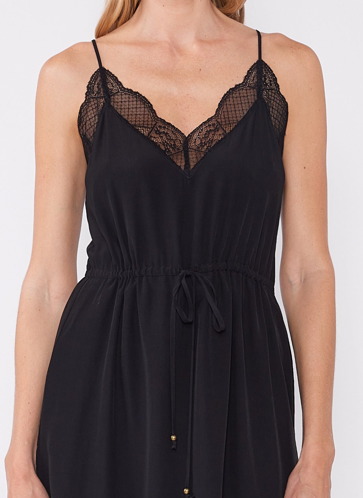 Black V-neck dress