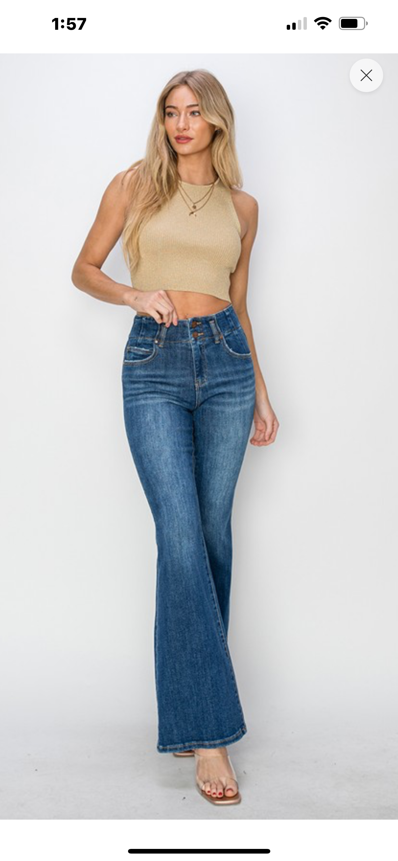 Risen High rise seam detailed flare jeans